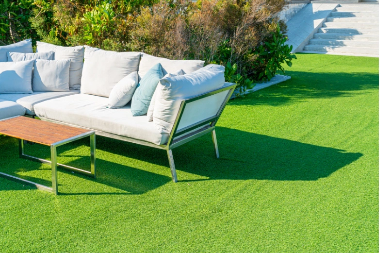 Artificial turf enhancing a commercial landscape at a Dallas business