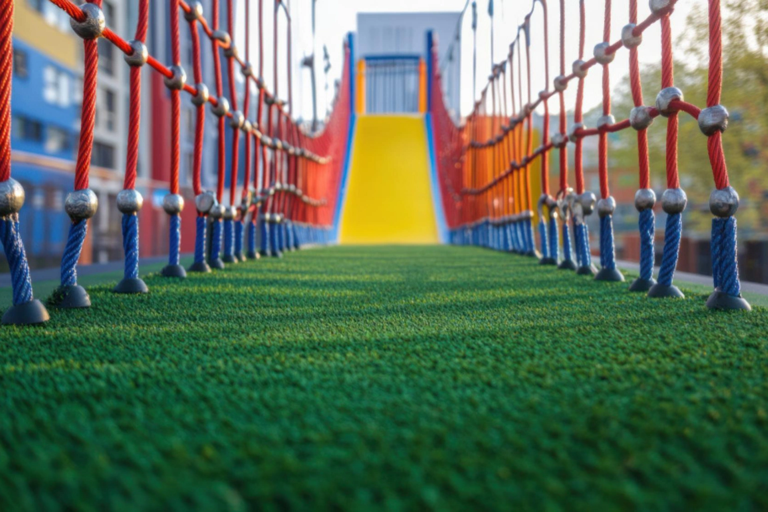 Playground turf installation creating a safe outdoor play area in Dallas