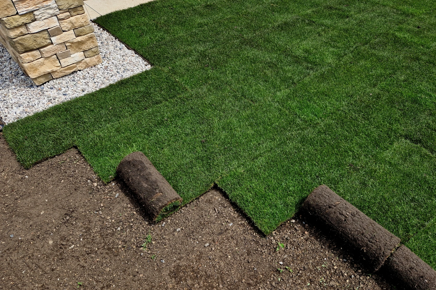 Artificial turf installation for a residential lawn in Dallas